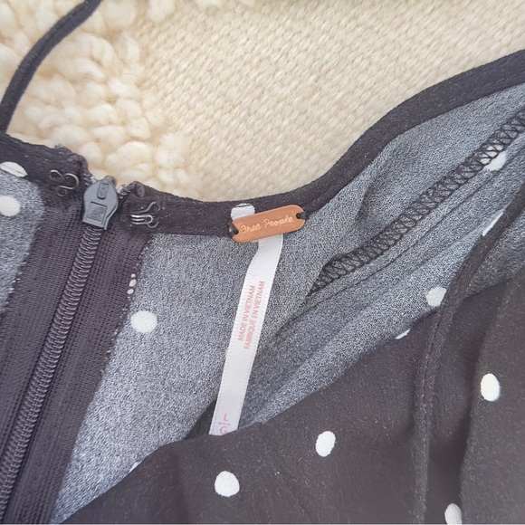 Free People  Polka Dot Wide Leg Jumpsuit Sz L - Picture 8 of 8